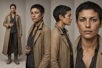 Drama de ciencia ficción fotorrealista: Puesto de control en el desierto