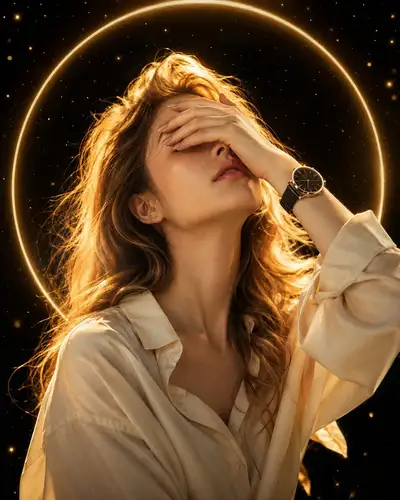 Cinematic Golden Portrait with Halo Effect