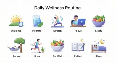 3D icon set for a daily routine or habit tracker