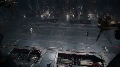 Epic Cinematic Mech Sword Duel in Industrial Facility