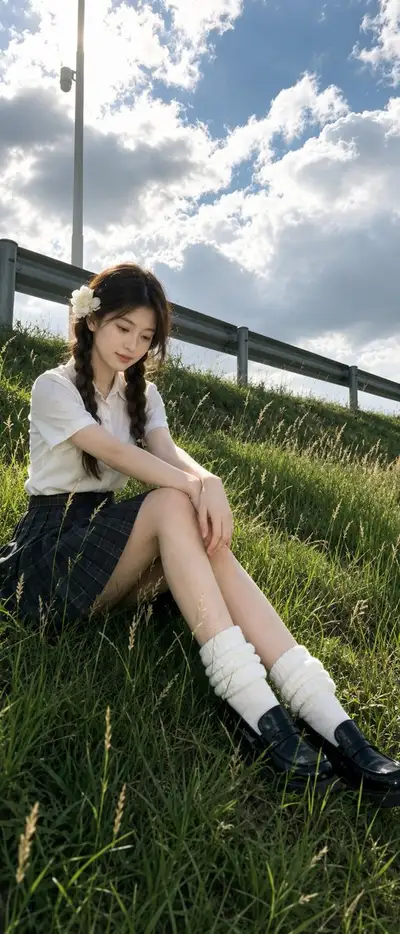 Japanese Film-Style Outdoor Portrait Prompt