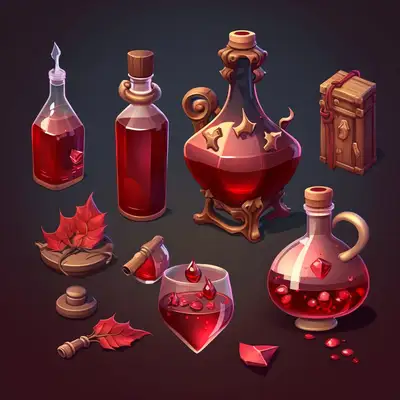 Adorável Spritesheet de Poções Mágicas