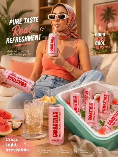 Indoor Lifestyle Beverage Ad Prompt