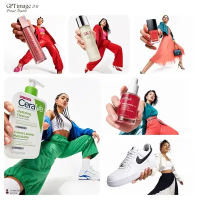 Low-angle beauty product campaign photograph template