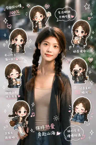 Chibi Clone Sticker Diary Photo Prompt