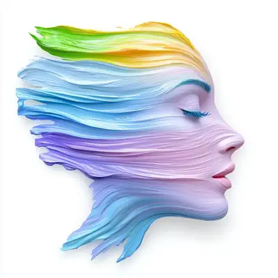 Colorful Paint Splashes Woman