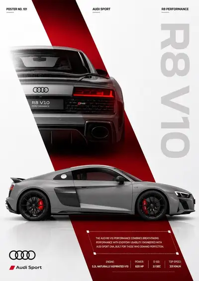 Ultra-premium Audi R8 automotive campaign poster