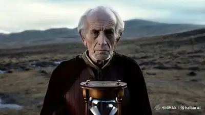 Guardian of Time: Elderly Man with Hourglass