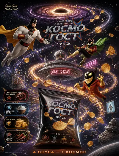 Space Ghost Coast to Coast 風チップス広告ポスター