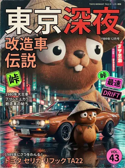 Vintage Japanese Street Racing Magazine Cover