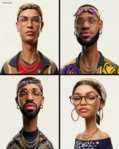 Bold 3D caricature character portrait from a reference photo