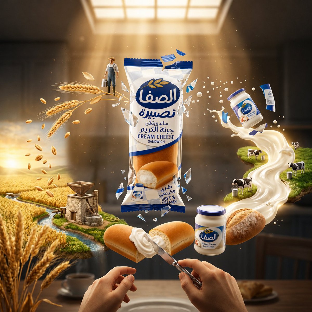 Luxury Arabic cream cheese product ad (Al-Safa)