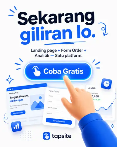 Bold CTA card design for a landing-page platform brand