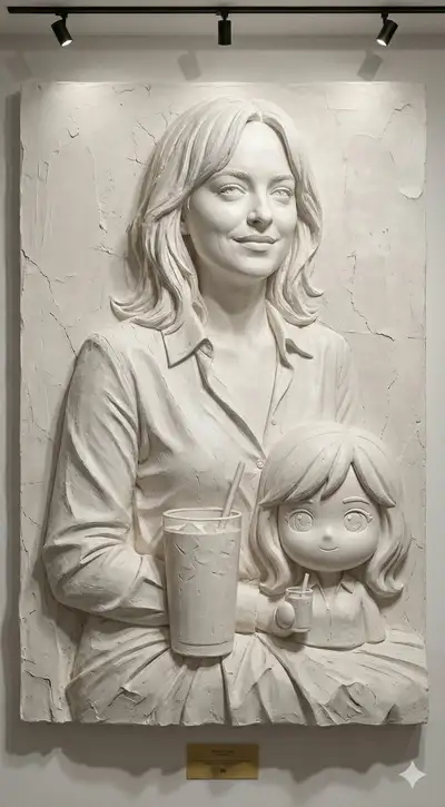 Convierte imágenes en esculturas de relieve en yeso