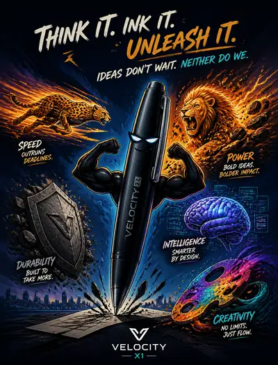 Caricature-style surreal product ad template for any brand