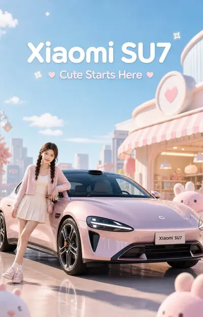 Xiaomi SU7 Cute Commercial Poster