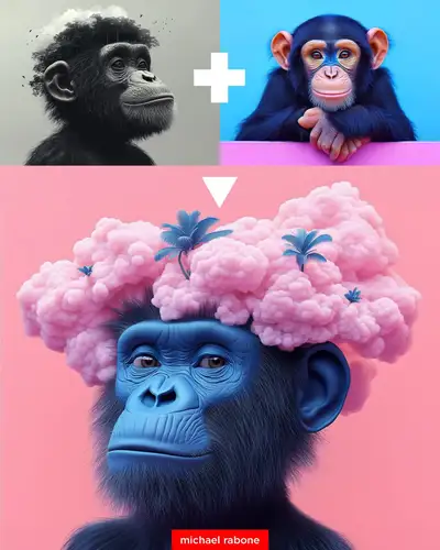 Chimpanzee Rainforest Double Exposure