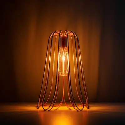 Lamp made of coat hangers product design