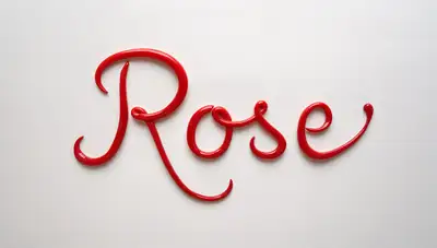 Urushi-lacquered Mizuhiki 'Rose' Word Art
