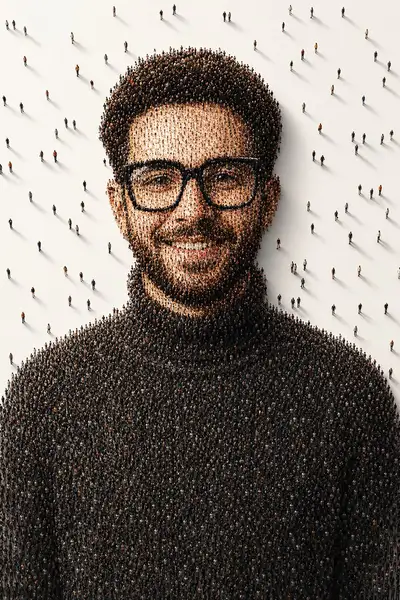 Conceptual Crowd Portrait Image Prompt