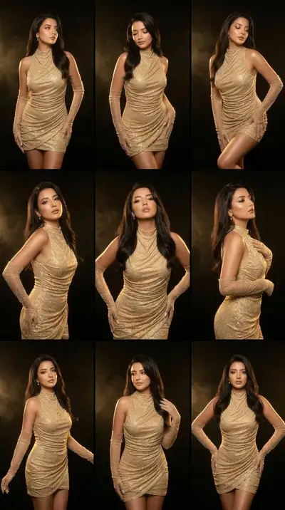 Luxury Gold Disco Editorial 9-Panel Grid