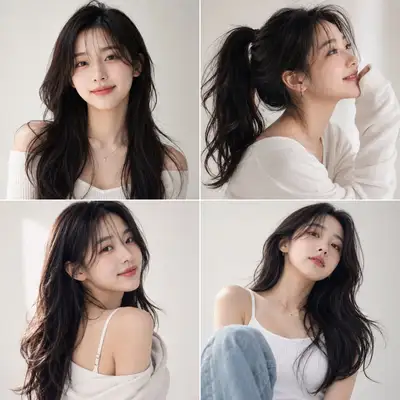 逼真韩式美妆多姿态肖像