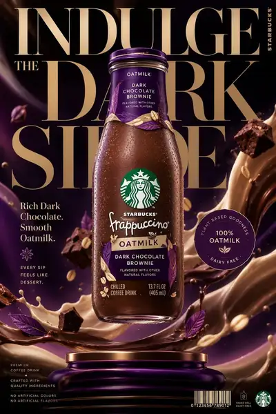 Starbucks Frappuccino 3D commercial advertising poster