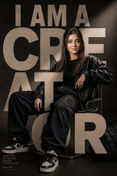 Streetwear creator poster with bold typography