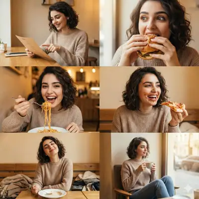 Cozy Cafe Food Journey Photo Collage