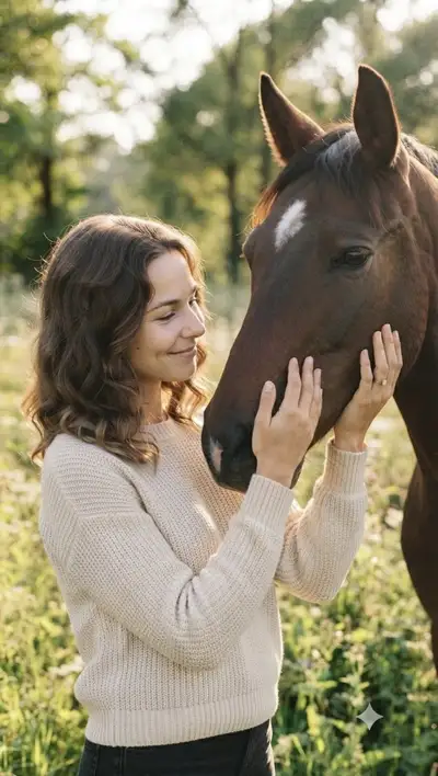 Tender Bond with a Horse