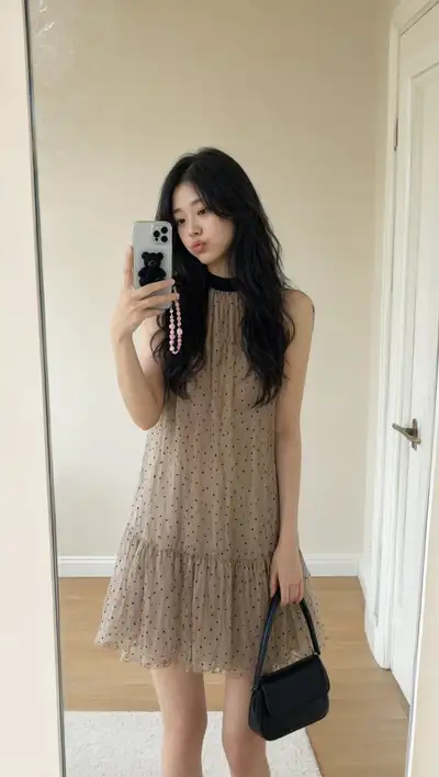 Elegant Mirror Selfie Fashion Prompt