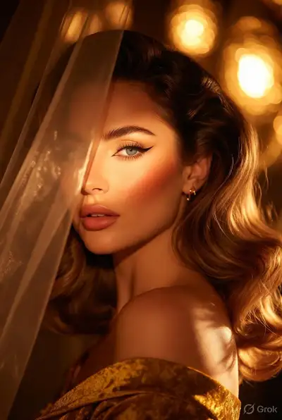 Golden Dreamlike Editorial Portrait
