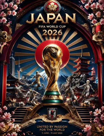 Japan World Cup 2026 baroque trophy poster