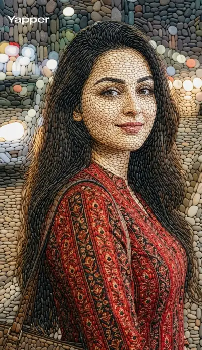 Pebble Mosaic Portrait Prompt