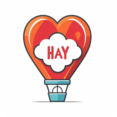 Whimsical Retro Hot Air Balloon Heart Logo