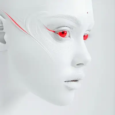 Futuristic White Aesthetic Woman Portrait