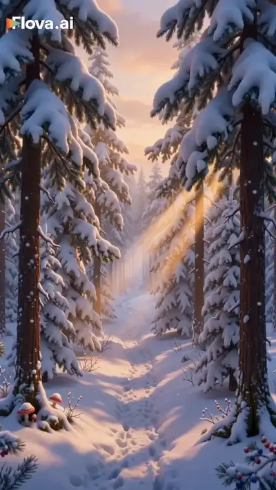 A Peaceful Winter Night in Finland - Cozy 3D Animation Prompt