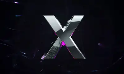 Liquid 3D Iridescent Text Reveal