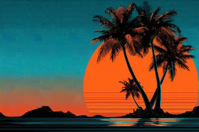 Retro Futurism Silhouette Prompt