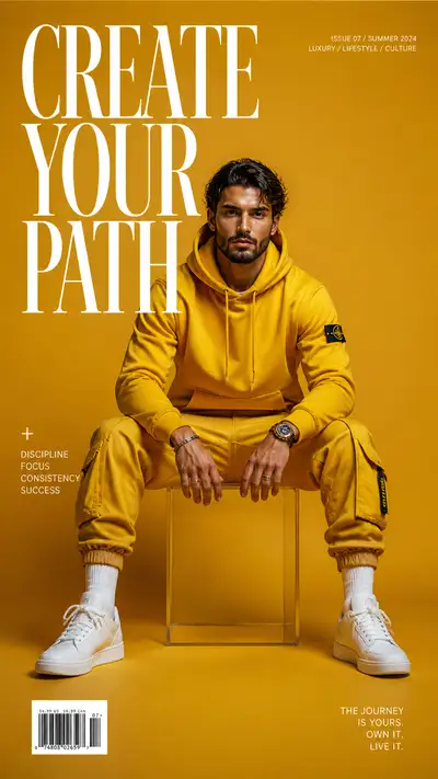 Mustard streetwear acrylic cube fashion poster