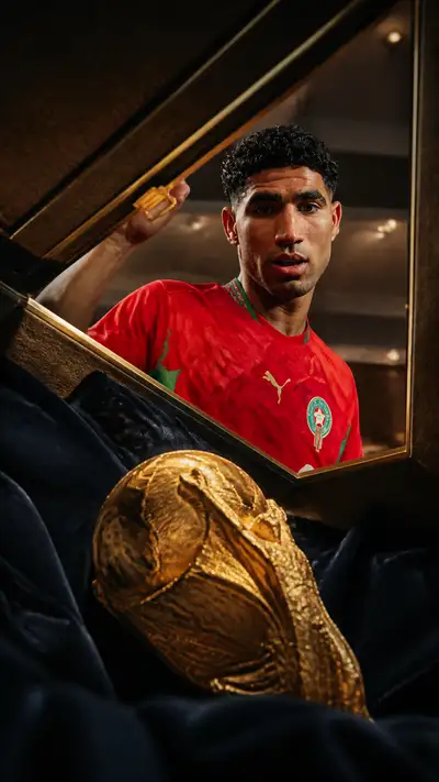 Achraf Hakimi FIFA World Cup Trophy Gift Box Photo