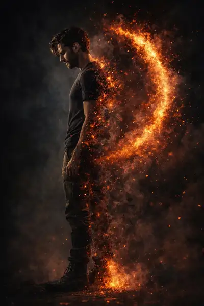 Flaming Halo Cinematic Portrait