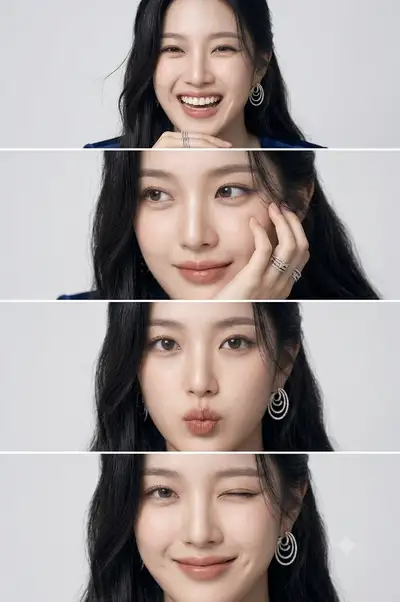 Four Playful Expressions Portrait Strip