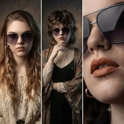 Triptych Portrait of Woman in Three Aesthetic Styles