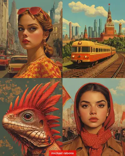USSR Postcard Style Prompt