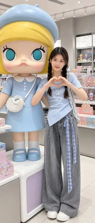Realistic iPhone-style photo in a pastel toy store