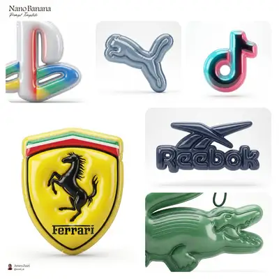 Inflated Plastic 3D Logo Render