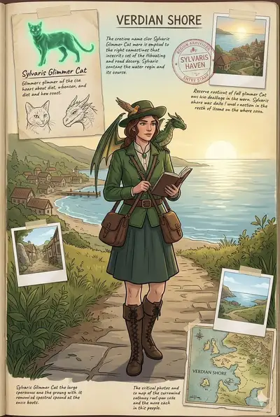 Fantasy Field Journal with Adventurer and Glimmer Cat