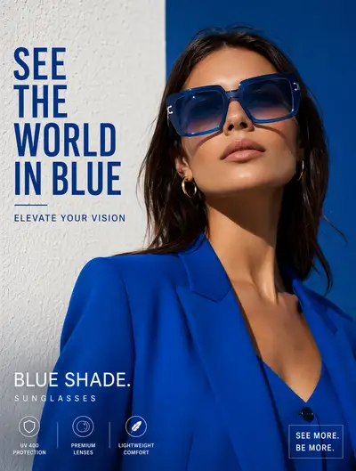 Luxury eyewear campaign editorial portrait