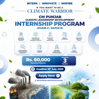 CM Punjab Climate Leadership Internship Awareness Poster
